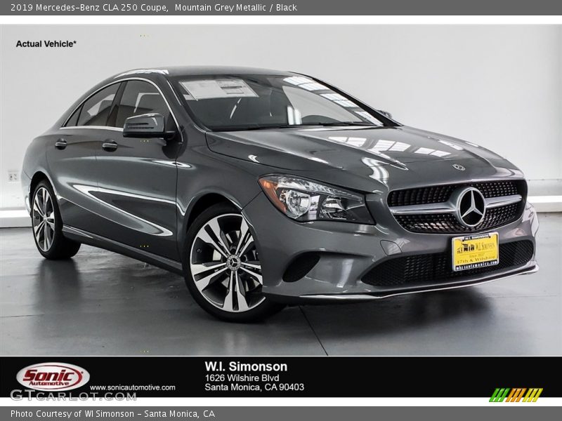 Mountain Grey Metallic / Black 2019 Mercedes-Benz CLA 250 Coupe