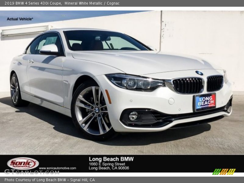 Mineral White Metallic / Cognac 2019 BMW 4 Series 430i Coupe