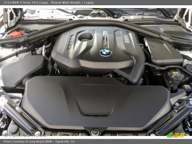 Mineral White Metallic / Cognac 2019 BMW 4 Series 430i Coupe