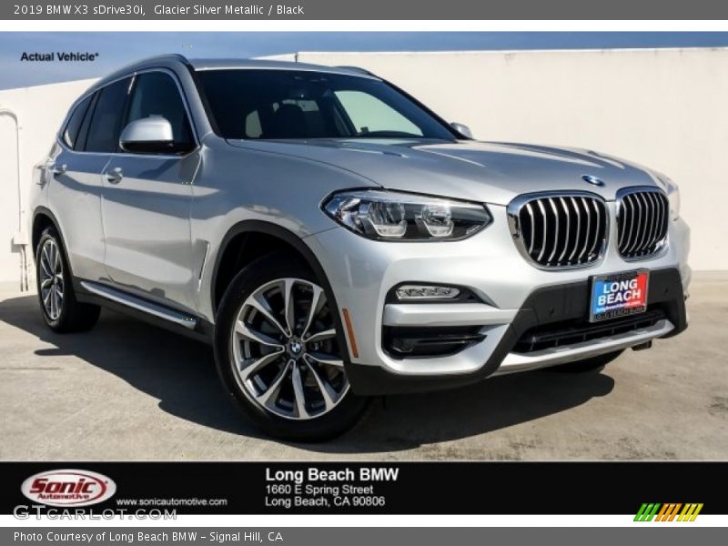 Glacier Silver Metallic / Black 2019 BMW X3 sDrive30i