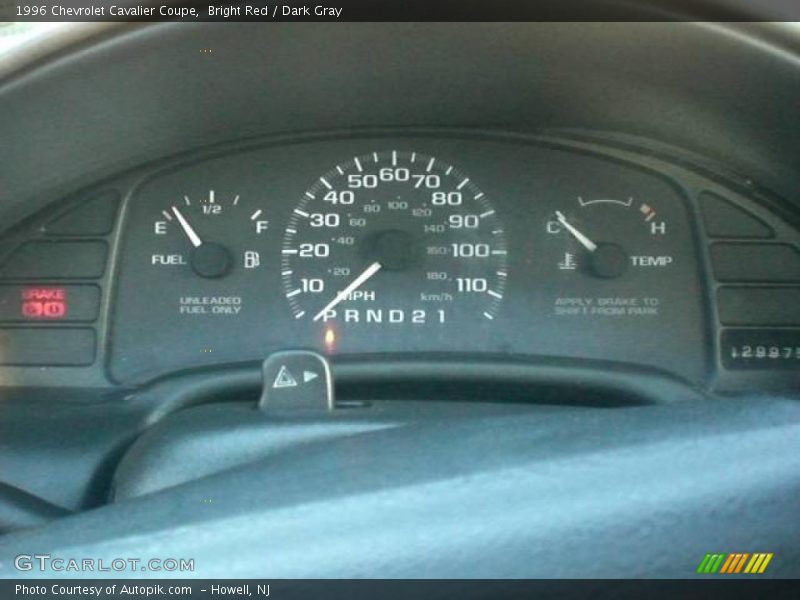 Bright Red / Dark Gray 1996 Chevrolet Cavalier Coupe