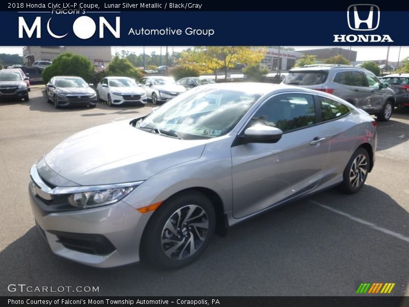 Lunar Silver Metallic / Black/Gray 2018 Honda Civic LX-P Coupe