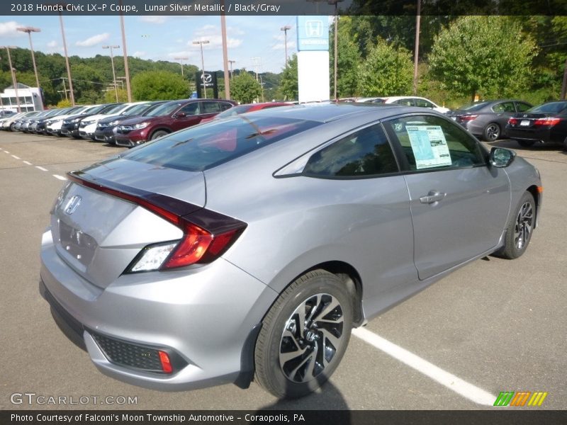 Lunar Silver Metallic / Black/Gray 2018 Honda Civic LX-P Coupe