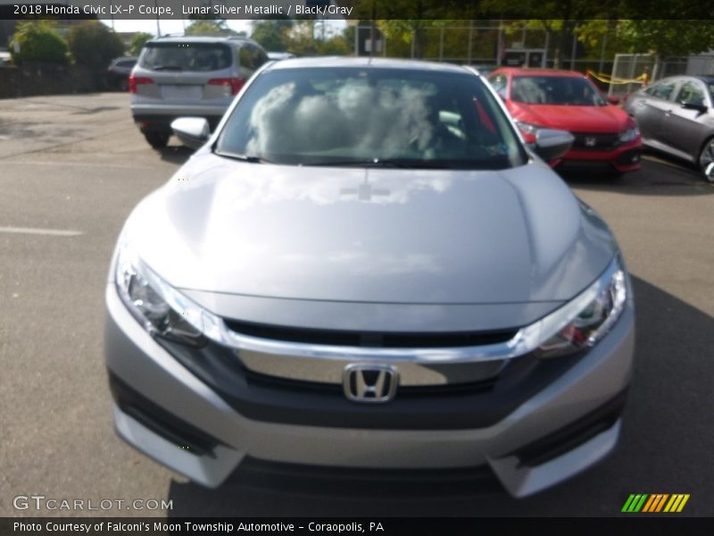 Lunar Silver Metallic / Black/Gray 2018 Honda Civic LX-P Coupe