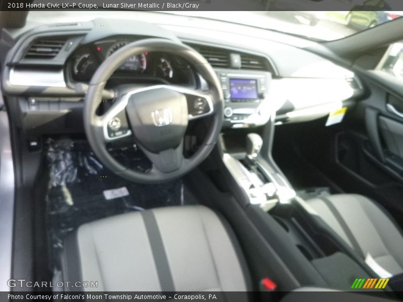 Lunar Silver Metallic / Black/Gray 2018 Honda Civic LX-P Coupe