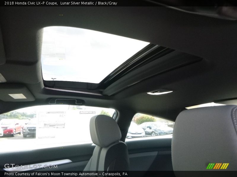 Lunar Silver Metallic / Black/Gray 2018 Honda Civic LX-P Coupe