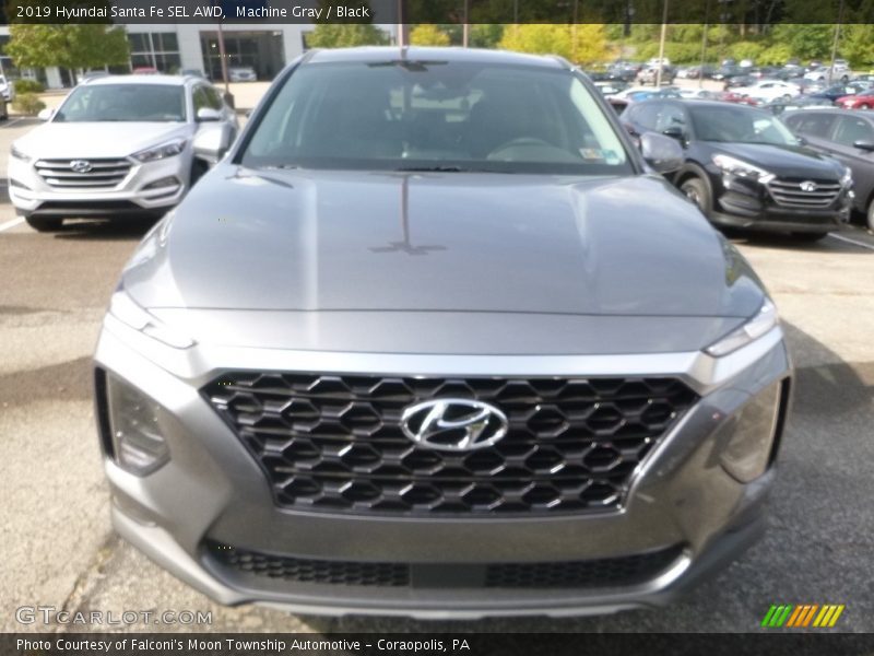 Machine Gray / Black 2019 Hyundai Santa Fe SEL AWD