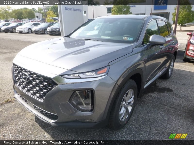 Machine Gray / Black 2019 Hyundai Santa Fe SEL AWD