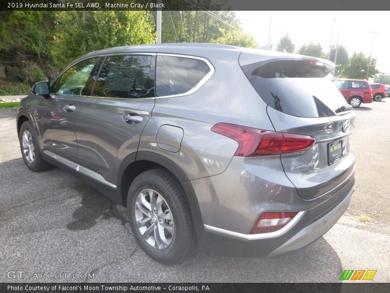 Machine Gray / Black 2019 Hyundai Santa Fe SEL AWD