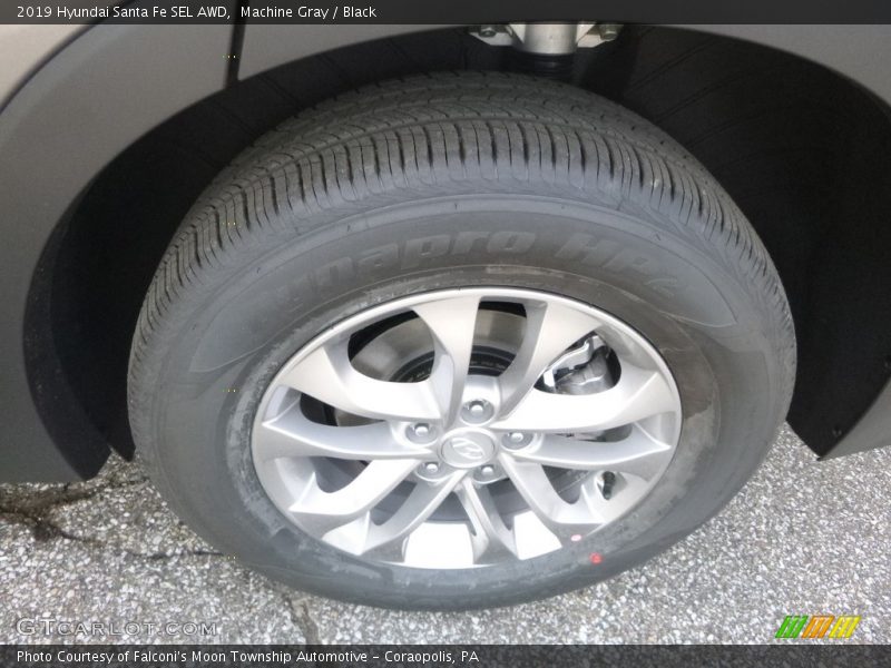 Machine Gray / Black 2019 Hyundai Santa Fe SEL AWD