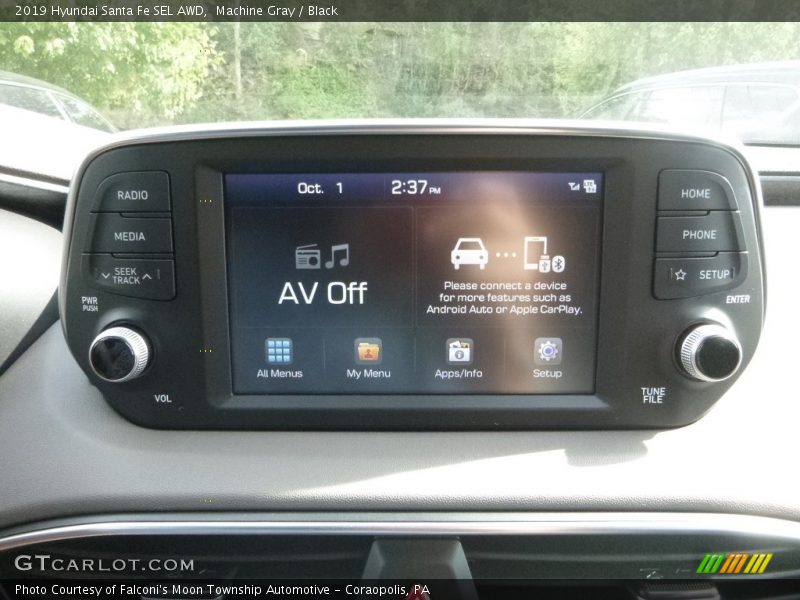 Machine Gray / Black 2019 Hyundai Santa Fe SEL AWD
