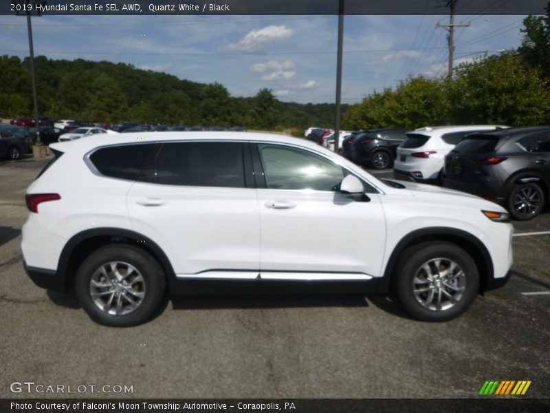 Quartz White / Black 2019 Hyundai Santa Fe SEL AWD