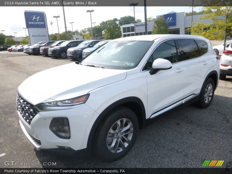 Quartz White / Black 2019 Hyundai Santa Fe SEL AWD