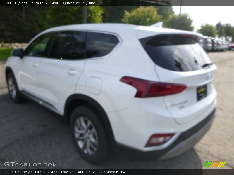 Quartz White / Black 2019 Hyundai Santa Fe SEL AWD