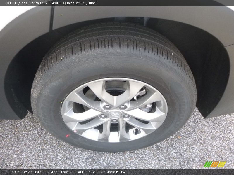 Quartz White / Black 2019 Hyundai Santa Fe SEL AWD