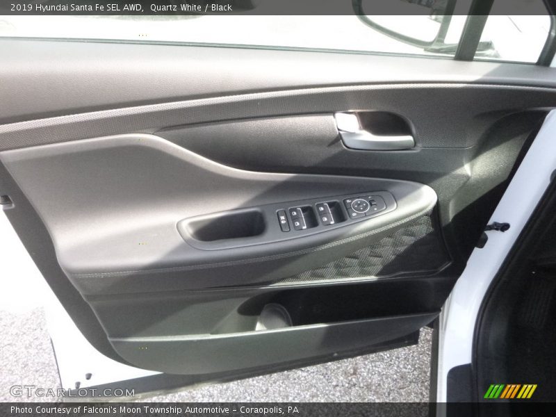 Quartz White / Black 2019 Hyundai Santa Fe SEL AWD