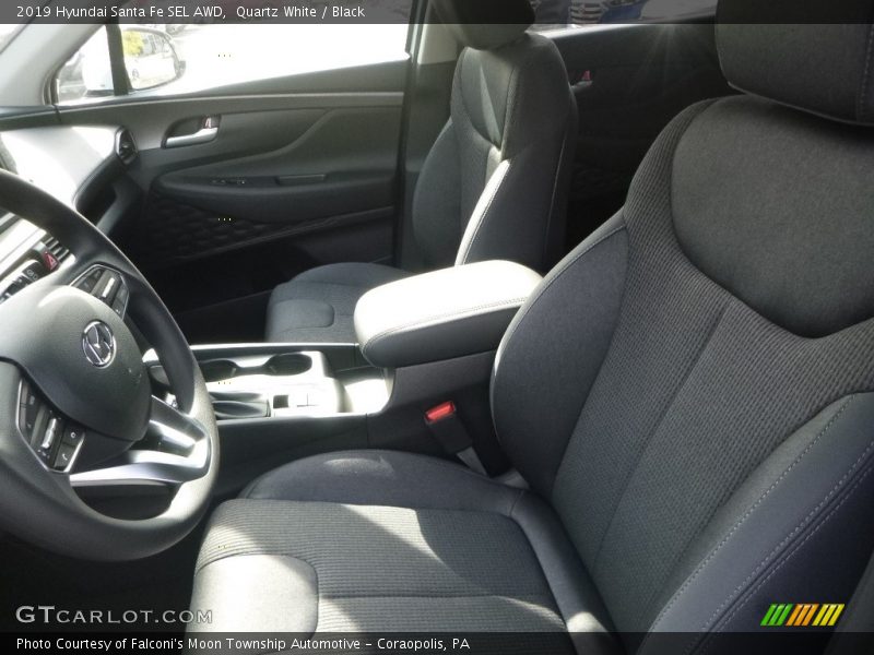 Quartz White / Black 2019 Hyundai Santa Fe SEL AWD