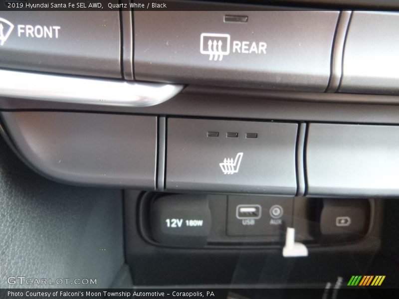 Quartz White / Black 2019 Hyundai Santa Fe SEL AWD