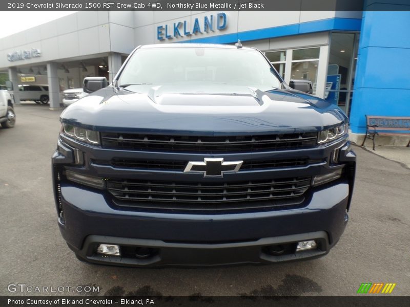 Northsky Blue Metallic / Jet Black 2019 Chevrolet Silverado 1500 RST Crew Cab 4WD