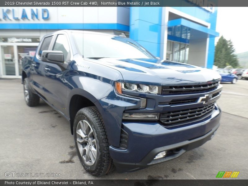 Northsky Blue Metallic / Jet Black 2019 Chevrolet Silverado 1500 RST Crew Cab 4WD
