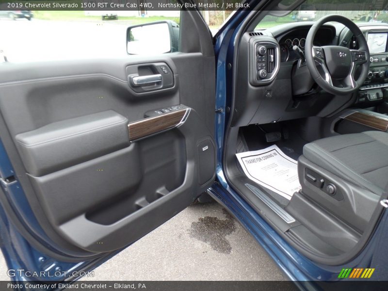 Northsky Blue Metallic / Jet Black 2019 Chevrolet Silverado 1500 RST Crew Cab 4WD