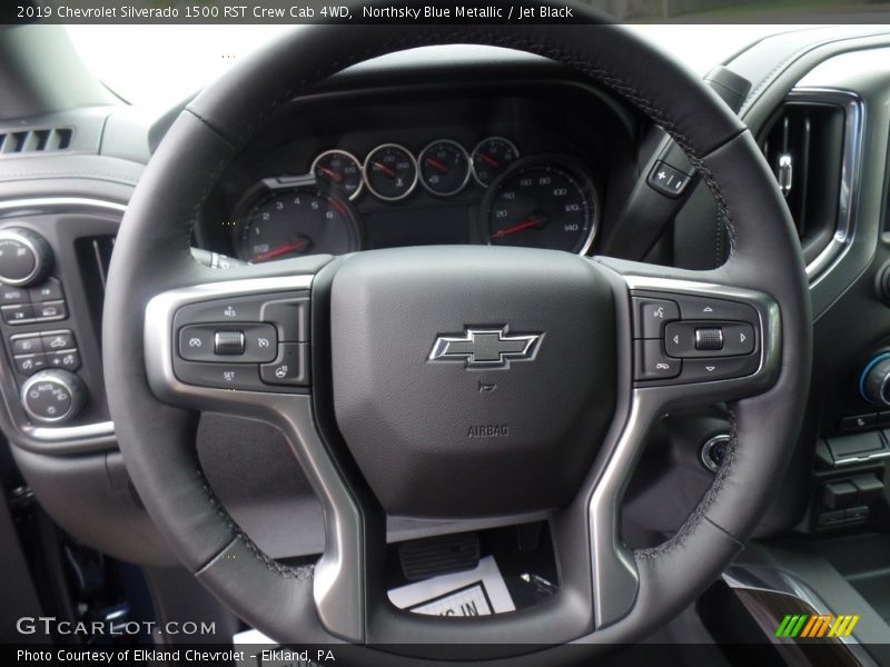 Northsky Blue Metallic / Jet Black 2019 Chevrolet Silverado 1500 RST Crew Cab 4WD
