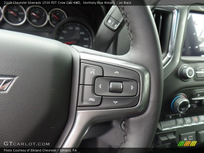 Northsky Blue Metallic / Jet Black 2019 Chevrolet Silverado 1500 RST Crew Cab 4WD