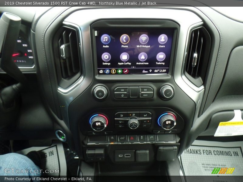 Northsky Blue Metallic / Jet Black 2019 Chevrolet Silverado 1500 RST Crew Cab 4WD