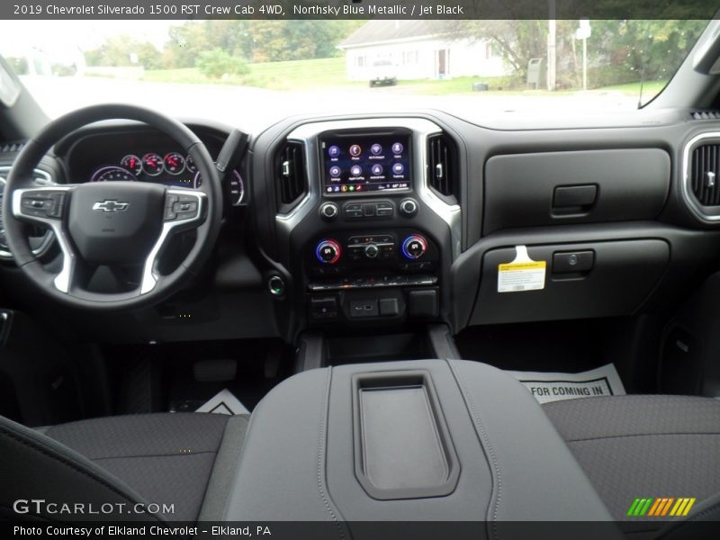 Northsky Blue Metallic / Jet Black 2019 Chevrolet Silverado 1500 RST Crew Cab 4WD