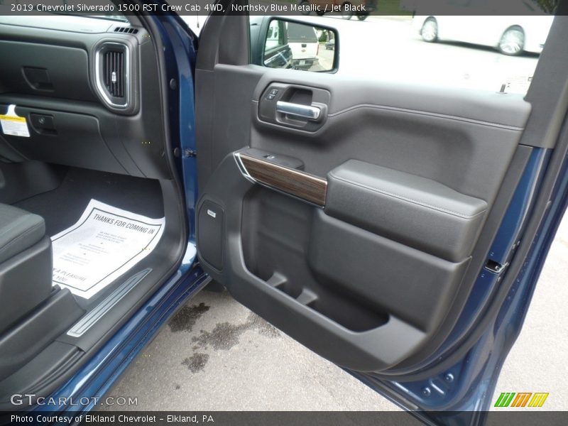 Northsky Blue Metallic / Jet Black 2019 Chevrolet Silverado 1500 RST Crew Cab 4WD