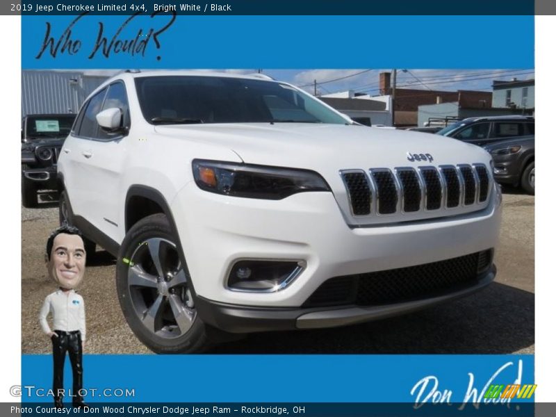Bright White / Black 2019 Jeep Cherokee Limited 4x4