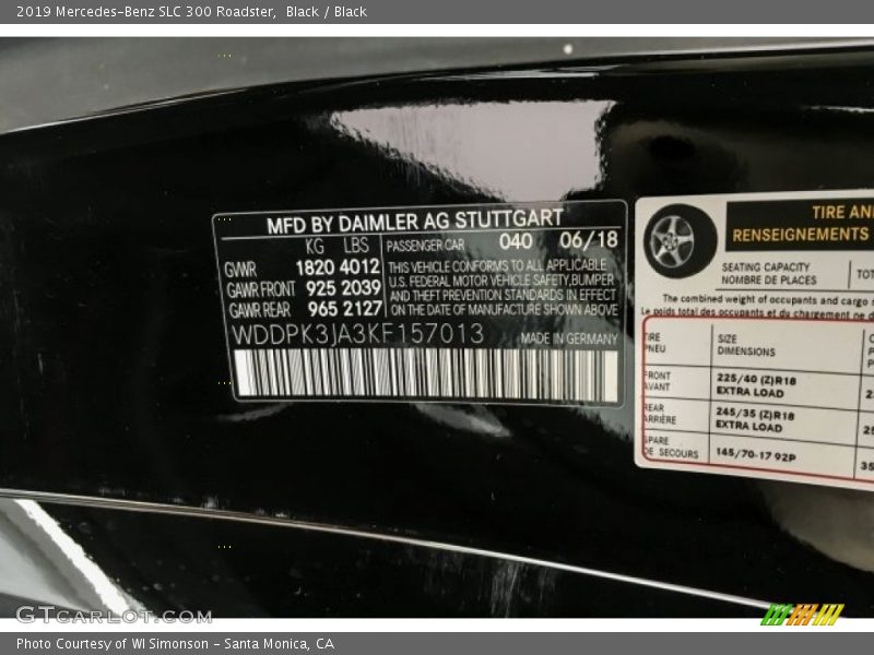 Black / Black 2019 Mercedes-Benz SLC 300 Roadster