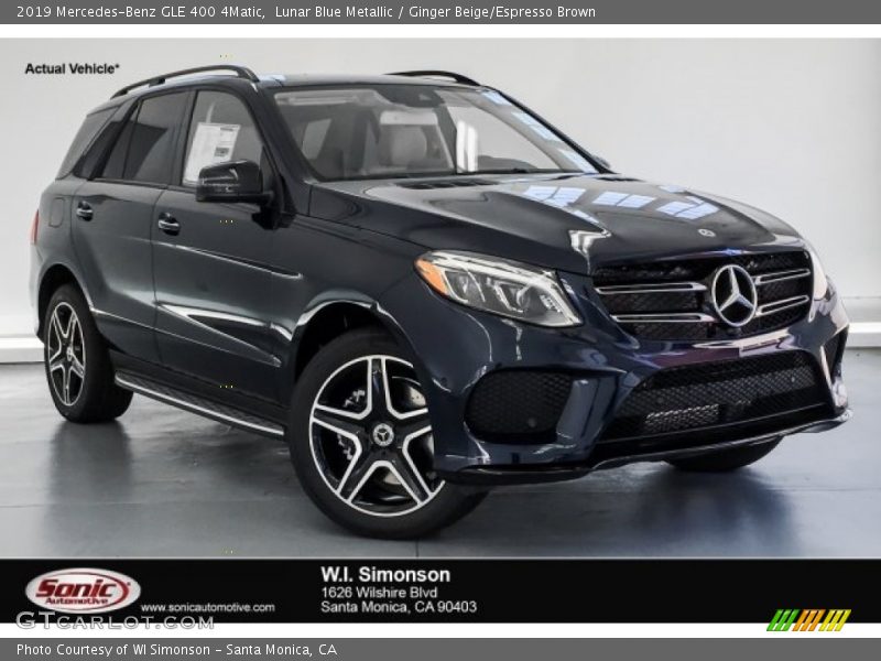 Lunar Blue Metallic / Ginger Beige/Espresso Brown 2019 Mercedes-Benz GLE 400 4Matic