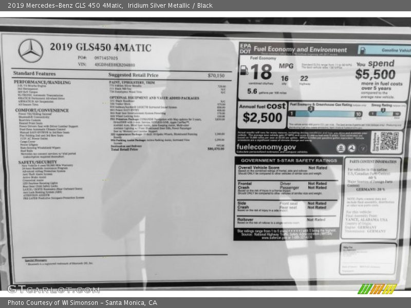 Iridium Silver Metallic / Black 2019 Mercedes-Benz GLS 450 4Matic