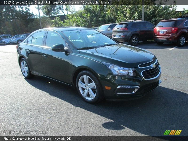 Rainforest Green Metallic / Cocoa/Light Neutral 2015 Chevrolet Cruze Diesel