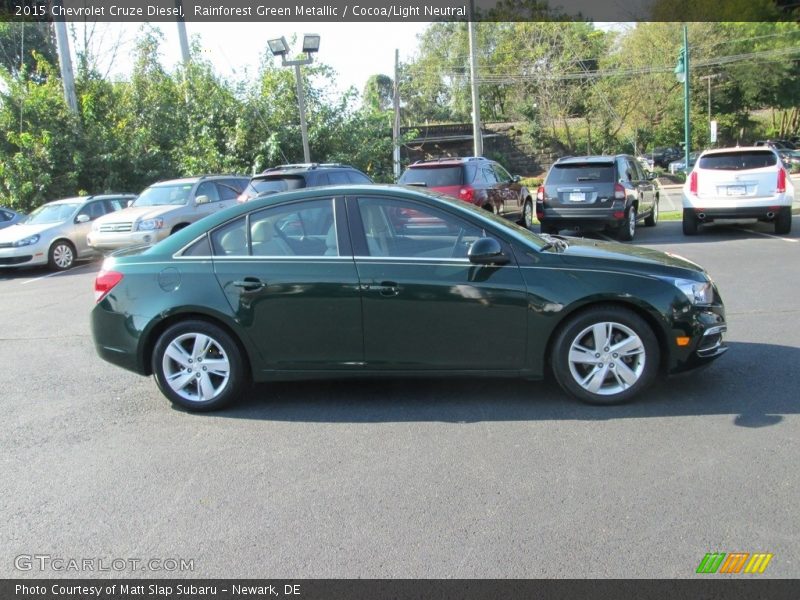 Rainforest Green Metallic / Cocoa/Light Neutral 2015 Chevrolet Cruze Diesel