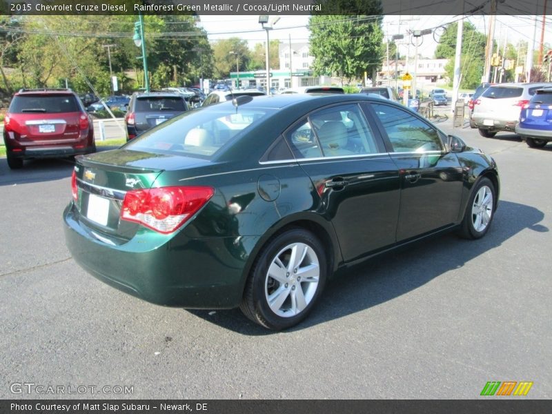 Rainforest Green Metallic / Cocoa/Light Neutral 2015 Chevrolet Cruze Diesel