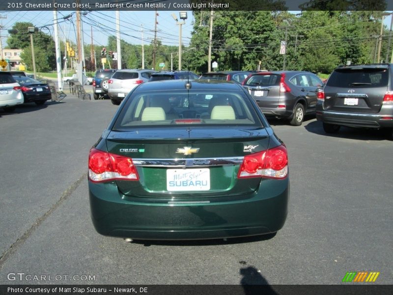 Rainforest Green Metallic / Cocoa/Light Neutral 2015 Chevrolet Cruze Diesel