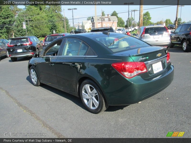 Rainforest Green Metallic / Cocoa/Light Neutral 2015 Chevrolet Cruze Diesel