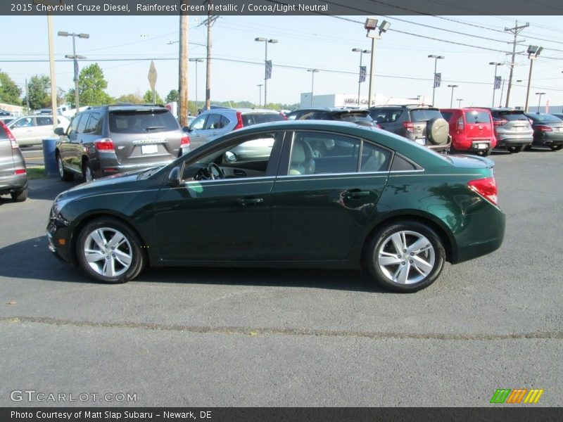 Rainforest Green Metallic / Cocoa/Light Neutral 2015 Chevrolet Cruze Diesel