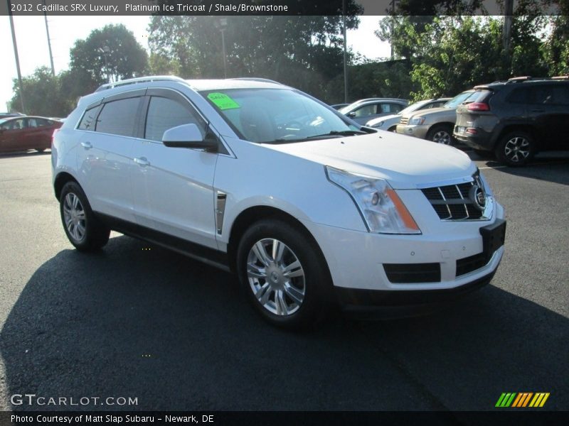 Platinum Ice Tricoat / Shale/Brownstone 2012 Cadillac SRX Luxury