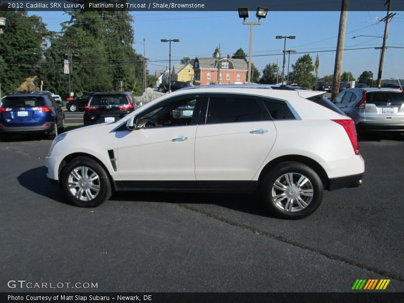 Platinum Ice Tricoat / Shale/Brownstone 2012 Cadillac SRX Luxury