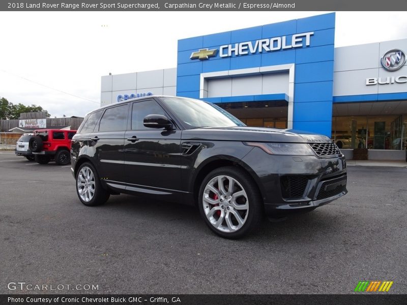 Carpathian Grey Metallic / Espresso/Almond 2018 Land Rover Range Rover Sport Supercharged
