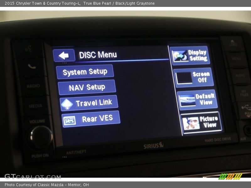 True Blue Pearl / Black/Light Graystone 2015 Chrysler Town & Country Touring-L