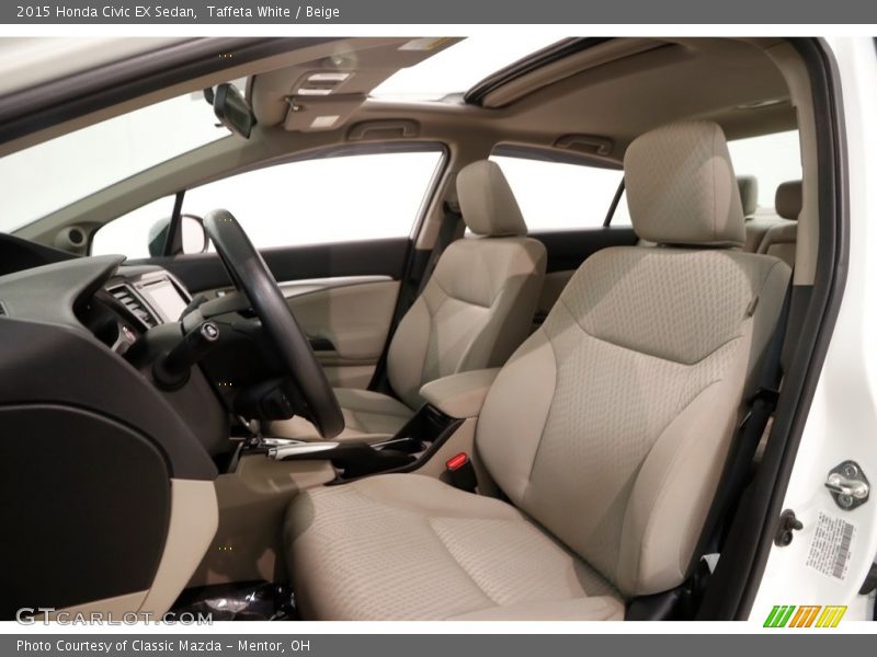 Taffeta White / Beige 2015 Honda Civic EX Sedan