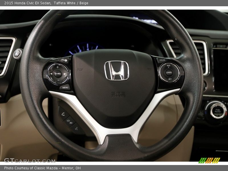Taffeta White / Beige 2015 Honda Civic EX Sedan