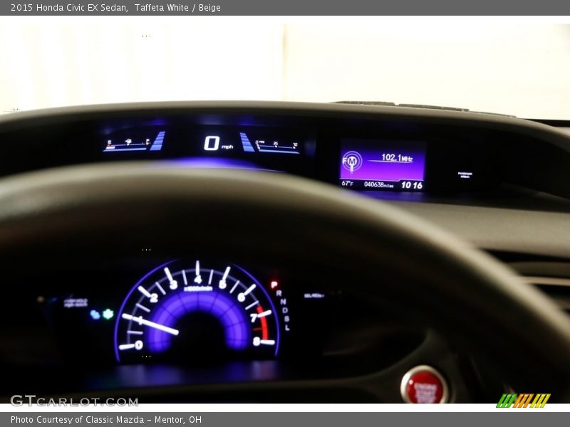 Taffeta White / Beige 2015 Honda Civic EX Sedan