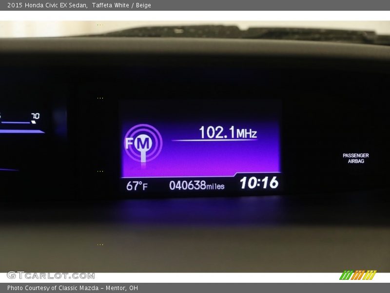 Taffeta White / Beige 2015 Honda Civic EX Sedan