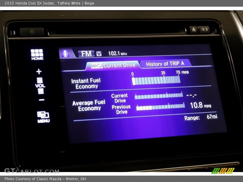 Taffeta White / Beige 2015 Honda Civic EX Sedan