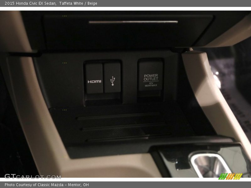 Taffeta White / Beige 2015 Honda Civic EX Sedan